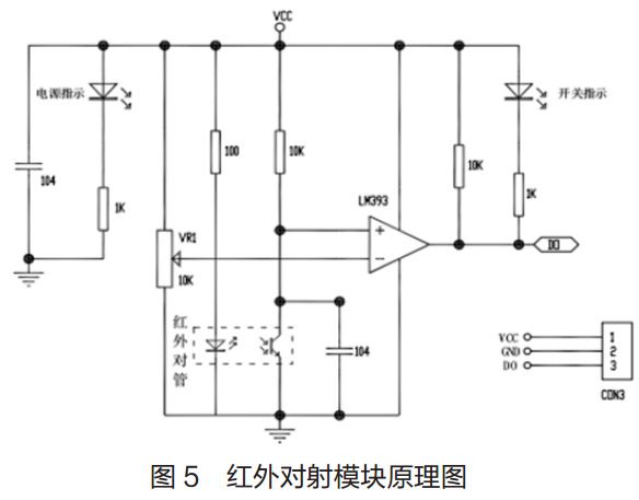 圖 5? 紅外對(duì)射模塊原理圖